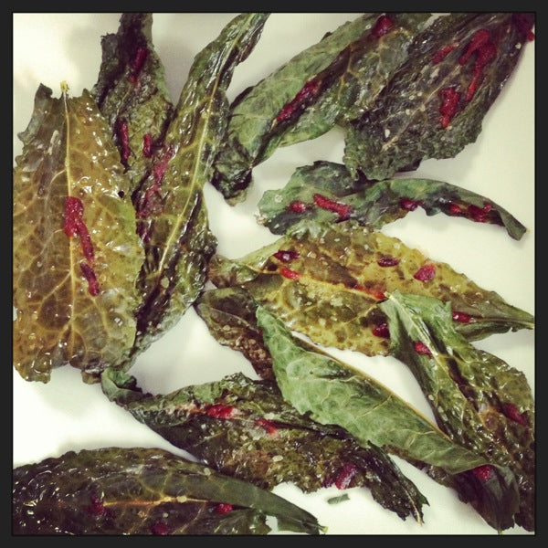 Sriracha Kale and Sweet Potato Chips